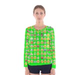 lime green Emoji Women s Long Sleeve Tee