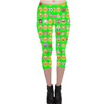 lime green Emoji Capri Leggings 