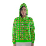 lime green Emoji Hooded Wind Breaker (Women)