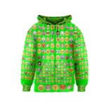 lime green Emoji Kids  Zipper Hoodie