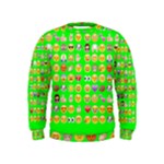 lime green Emoji Kids  Sweatshirt