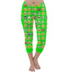 lime green Emoji Capri Winter Leggings 