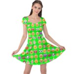 lime green Emoji Cap Sleeve Dress