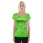 lime green Emoji Women s Cap Sleeve Top