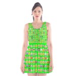 lime green Emoji Scoop Neck Skater Dress