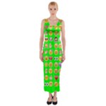 lime green Emoji Fitted Maxi Dress