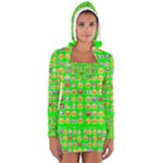 lime green Emoji Women s Long Sleeve Hooded T-shirt