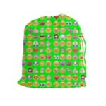 lime green Emoji Drawstring Pouch (XL)