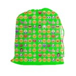 lime green Emoji Drawstring Pouch (XXL)