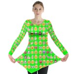 lime green Emoji Long Sleeve Tunic 