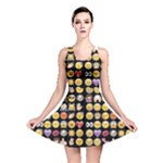 black Emoji Reversible Skater Dress