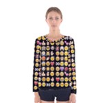 black Emoji Women s Long Sleeve Tee