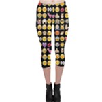 black Emoji Capri Leggings 