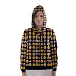 black Emoji Hooded Wind Breaker (Women)