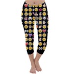 black Emoji Capri Winter Leggings 