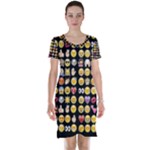 black Emoji Short Sleeve Nightdress