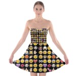 black Emoji Strapless Bra Top Dress