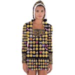 black Emoji Women s Long Sleeve Hooded T-shirt