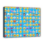 teal Emoji Canvas 14  x 11  (Stretched)