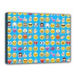 teal Emoji Canvas 16  x 12  (Stretched)