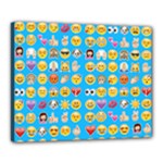 teal Emoji Canvas 20  x 16  (Stretched)