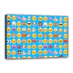 teal Emoji Canvas 18  x 12  (Stretched)