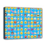 teal Emoji Deluxe Canvas 20  x 16  (Stretched)