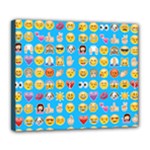 teal Emoji Deluxe Canvas 24  x 20  (Stretched)