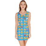 teal Emoji Bodycon Dress