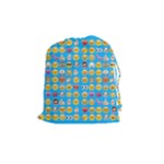 teal Emoji Drawstring Pouch (Medium)