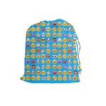 teal Emoji Drawstring Pouch (Large)