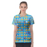 teal Emoji Women s Sport Mesh Tee