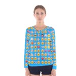 teal Emoji Women s Long Sleeve Tee