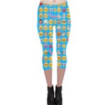 teal Emoji Capri Leggings 