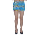 teal Emoji Skinny Shorts