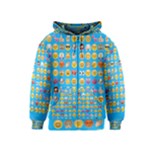 teal Emoji Kids  Zipper Hoodie