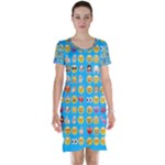 teal Emoji Short Sleeve Nightdress