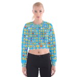 teal Emoji Women s Cropped Sweatshirt