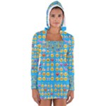 teal Emoji Women s Long Sleeve Hooded T-shirt