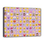 pastel purple Emoji  Canvas 16  x 12  (Stretched)