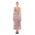 pastel purple Emoji  Full Print Maxi Dress