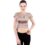 pastel purple Emoji  Crew Neck Crop Top