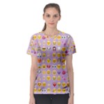 pastel purple Emoji  Women s Sport Mesh Tee