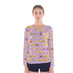 pastel purple Emoji  Women s Long Sleeve Tee