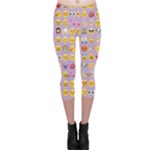 pastel purple Emoji  Capri Leggings 