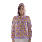 pastel purple Emoji  Hooded Wind Breaker (Women)