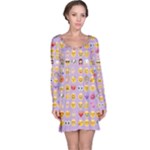 pastel purple Emoji  Long Sleeve Nightdress