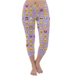 pastel purple Emoji  Capri Winter Leggings 