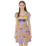 pastel purple Emoji  Short Sleeve Skater Dress