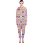 pastel purple Emoji  Hooded Jumpsuit (Ladies)